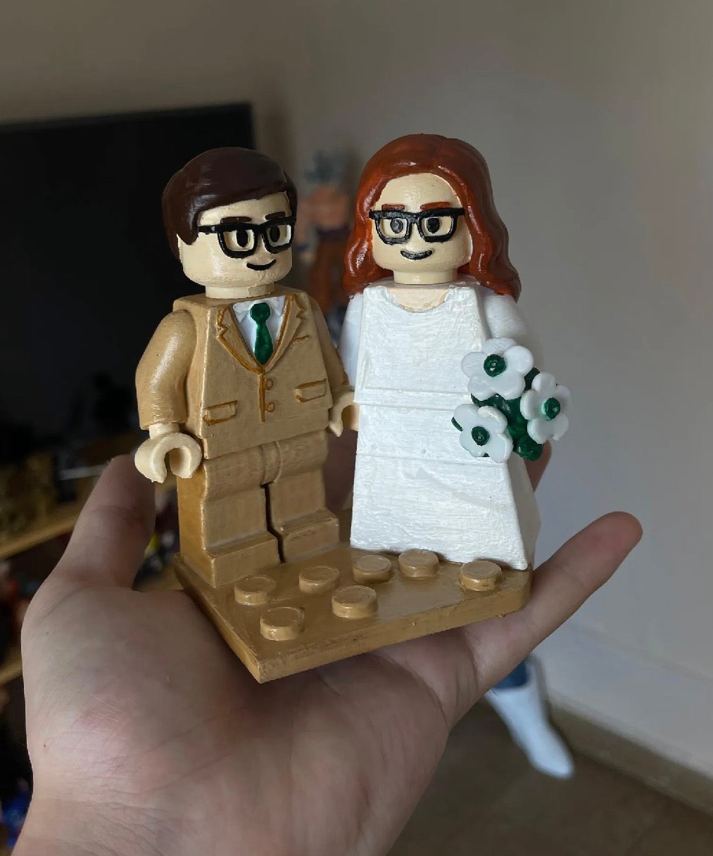 Custom LEGO® Style Wedding Cake Topper