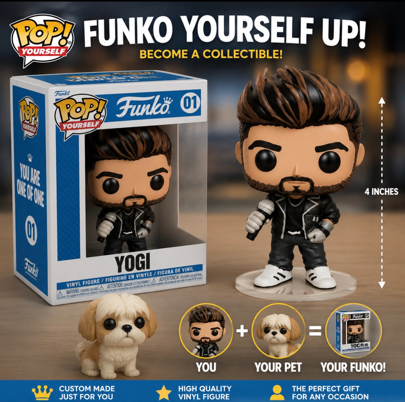 Funko Yourself Custom Figure with Matching Display Box – 4 Inch Personalised Collectible